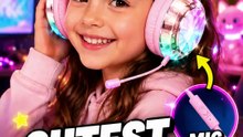 QearFun Kids Cat Ear Headphones | Safe Volume Wired Headset with Mic