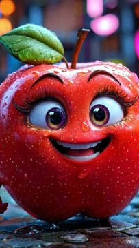 Cute Happy Apple 🍎 | Adorable Cartoon Fruit Animation #shorts