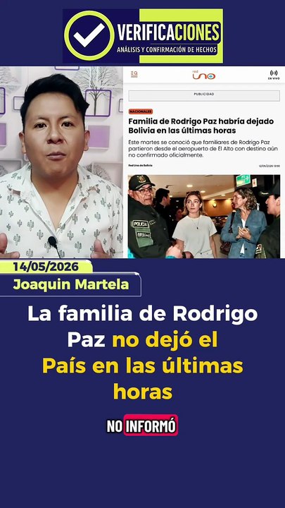 La familia de Rodrigo Paz no dejó el País en las últimas horas
