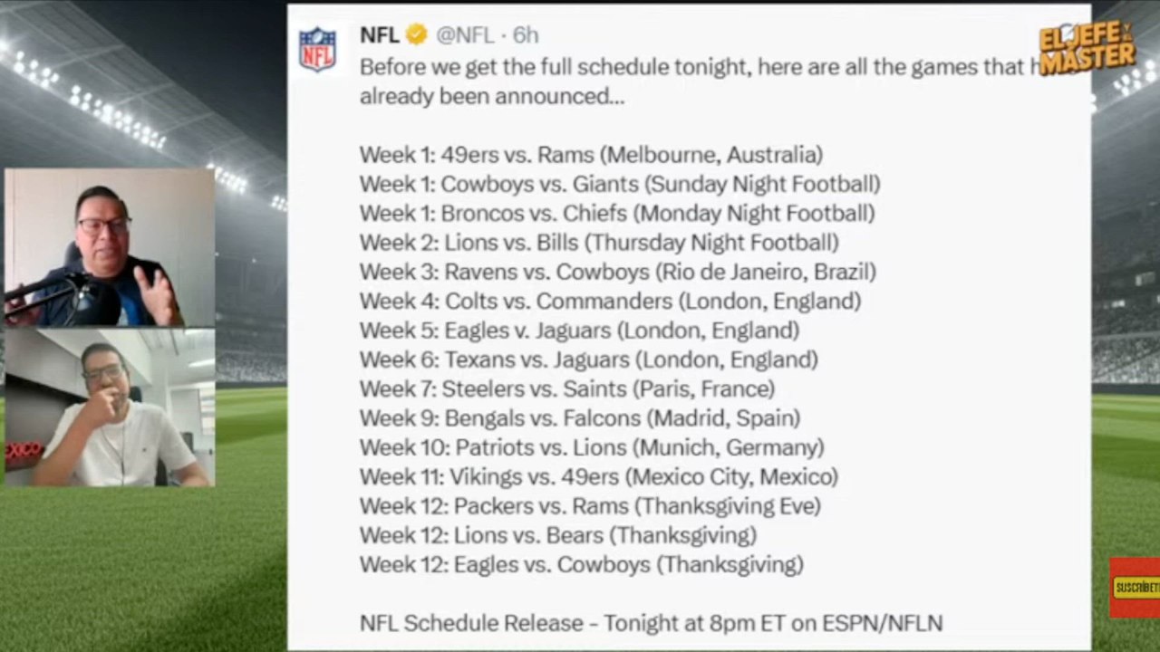 Aparten las fechas, el calendario de la NFL ya está aquí