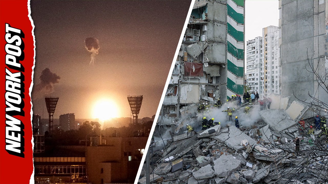 Chilling CCTV footage captures deadly Russian strike on Kyiv