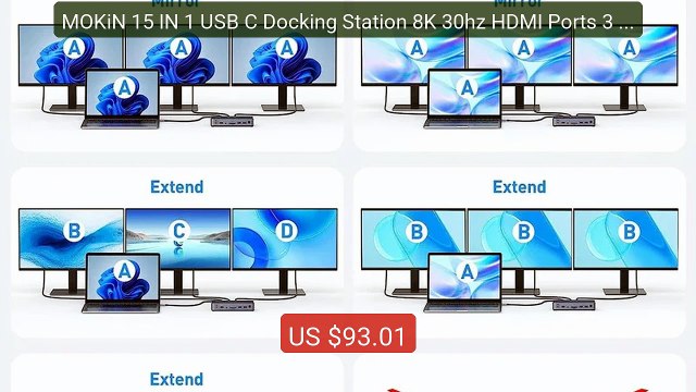 MOKiN 15 IN 1 USB C Docking Station 8K 30hz HDMI Ports 3 Moni... — Amazing Value 2026 | Must Have!
