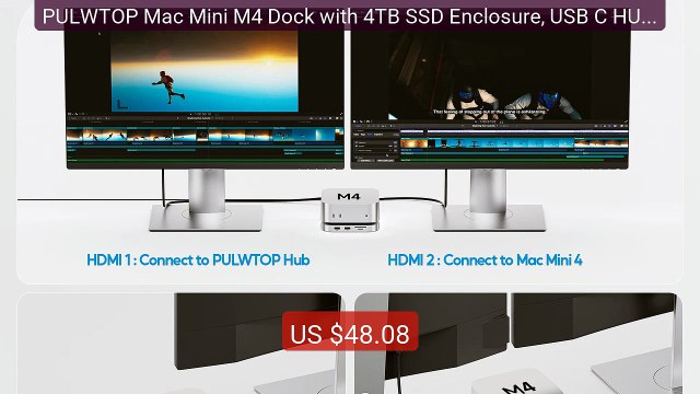 PULWTOP Mac Mini M4 Dock with 4TB SSD Enclosure, USB C HUB Sup... — Best Buy 2026 | Great Quality!