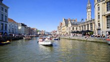 Ghent Belgium Scenic Boat Tour Through the Old City 4K 60fps
