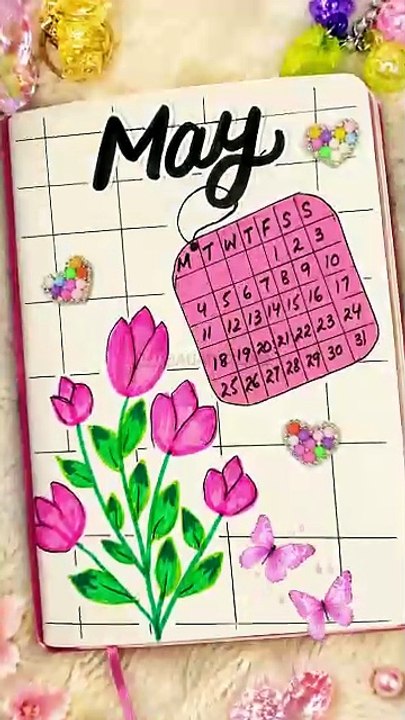 Cute May Title Page Idea 🌷✨ #shorts #art #satisfying