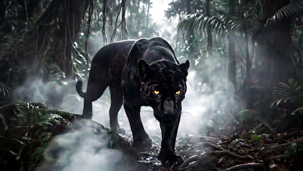Mysterious Black Panther Stalking in Darkness