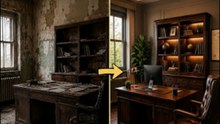 From dust and decay 🏚️ to a powerful luxury office transformation ✨💼