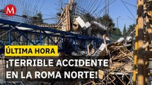 Reportan 4 lesionados tras accidente en una obra de la Colonia Roma en Ciudad de México