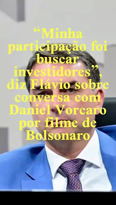 Vídeo - “Minha participação foi buscar investidores”, diz Flávio sobre conversa com Daniel Vorcaro por filme de Bolsonaro