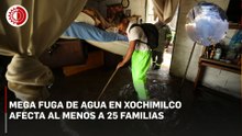 Mega fuga de agua en Xochimilco afecta al menos a 25 familias