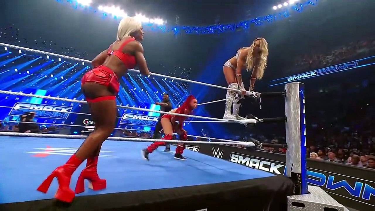 WWE SMACKDAWN 15 MAY 2026 JADE CARGILL & MICHIN & B-FAB VS CHARLOTTE FLAIR & ALEXA BLISS FULL MATCH