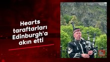Tarihi maçın atmosferini yerinde yaşamak isteyen Hearts taraftarları Edinburgh'a akın etti