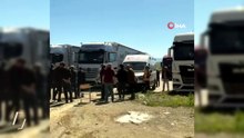 Hayvan pazarına gitmek için mola verdikleri dinlenme tesisinde acı son