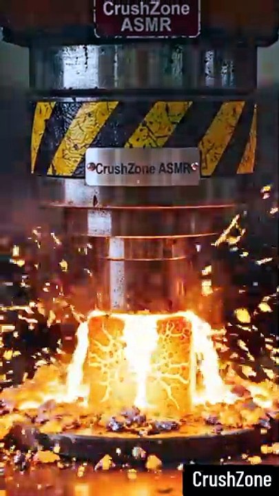 Hydraulic Press vs Molten Aluminum Cube #hydraulicpress #foryou #viralshorts #crushingvideo #fypシ゚viral