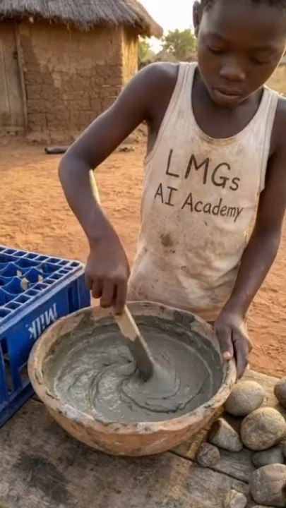 Boy Transforms Plastic Crate Into Planter
