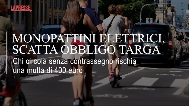 Monopattini elettrici: scatta l'obbligo della targa, rischio multe salate