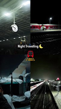 Night Train Travelling 😌✨...#train #journey #peaceful #nostalgia #station