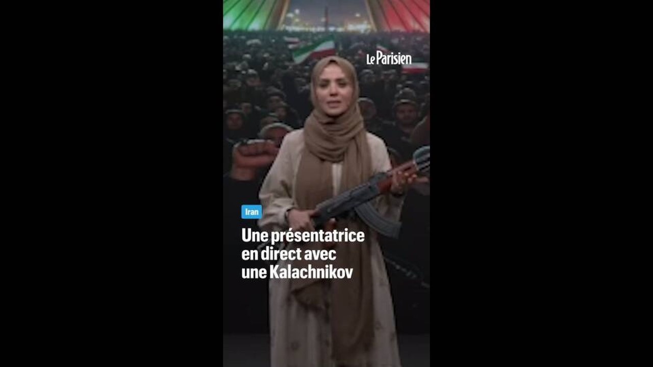 Une présentatrice iranienne en direct avec une Kalachnikov
