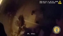 Police officer kicks down burning door and rescues mother and children