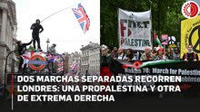 Once detenidos en Londres durante marchas propalestina y de extrema derecha