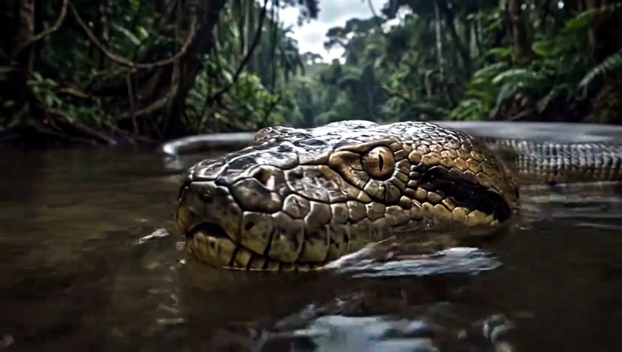 Giant Anaconda Slithers Through the Jungle