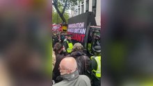 Giant pro-immigration message interrupts Tommy Robinson’s Unite the Kingdom rally