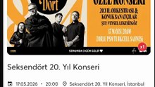 Sonunda o gün geldi; Seksendört'ün 20. Yıl Konseri bugün saat 20:00'de Zorlu PSM Turkcell Sahnesi'nde.