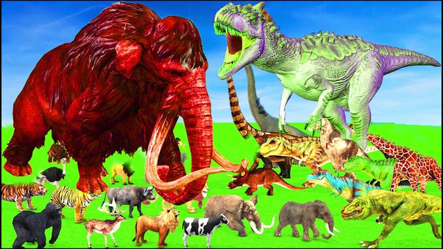 10 Giant Mammoths & Elephants vs Zombie Tigers and Lions Epic Animal Battle ARBS thumnail