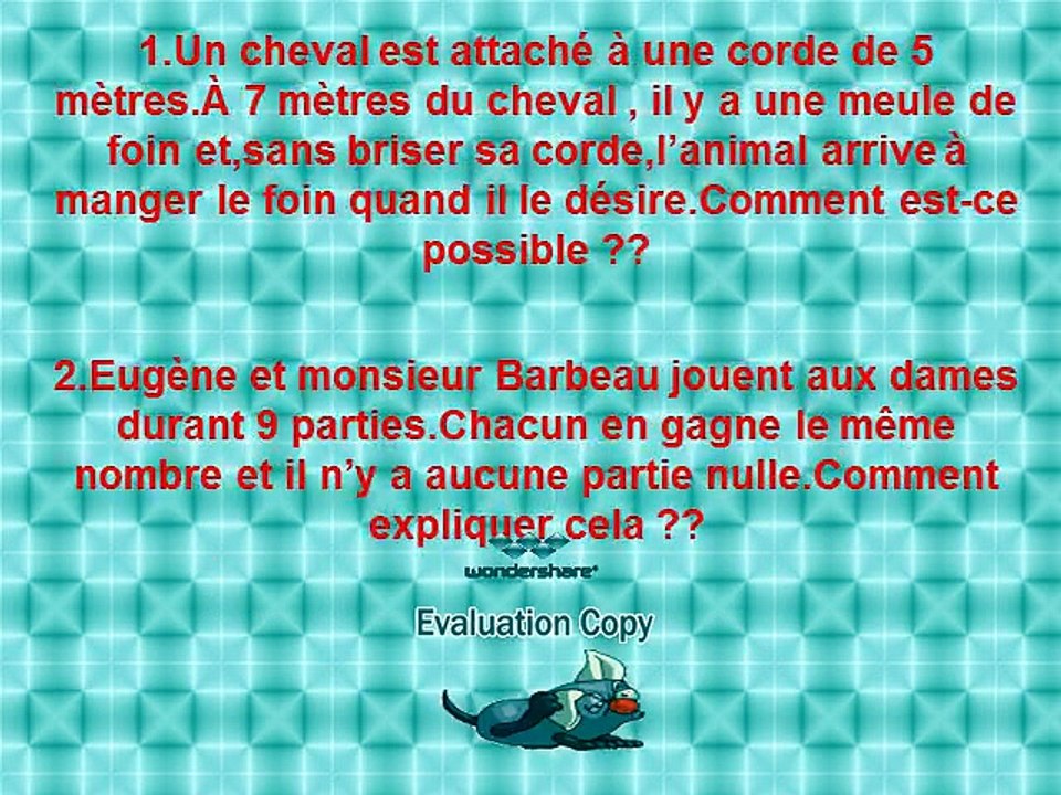 "TEST, HUIT Énigmes "CREUSE-CABOCHE" !