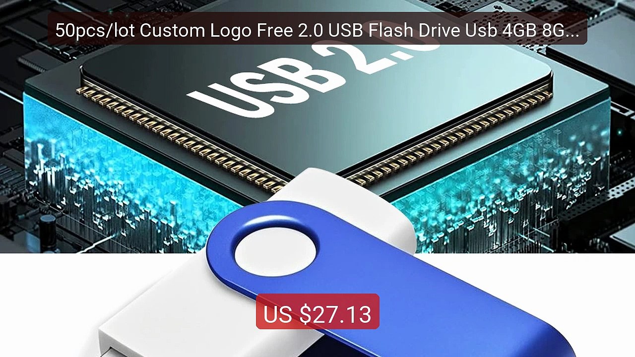 50pcs/lot Custom Logo Free 2.0 USB Flash Drive...
