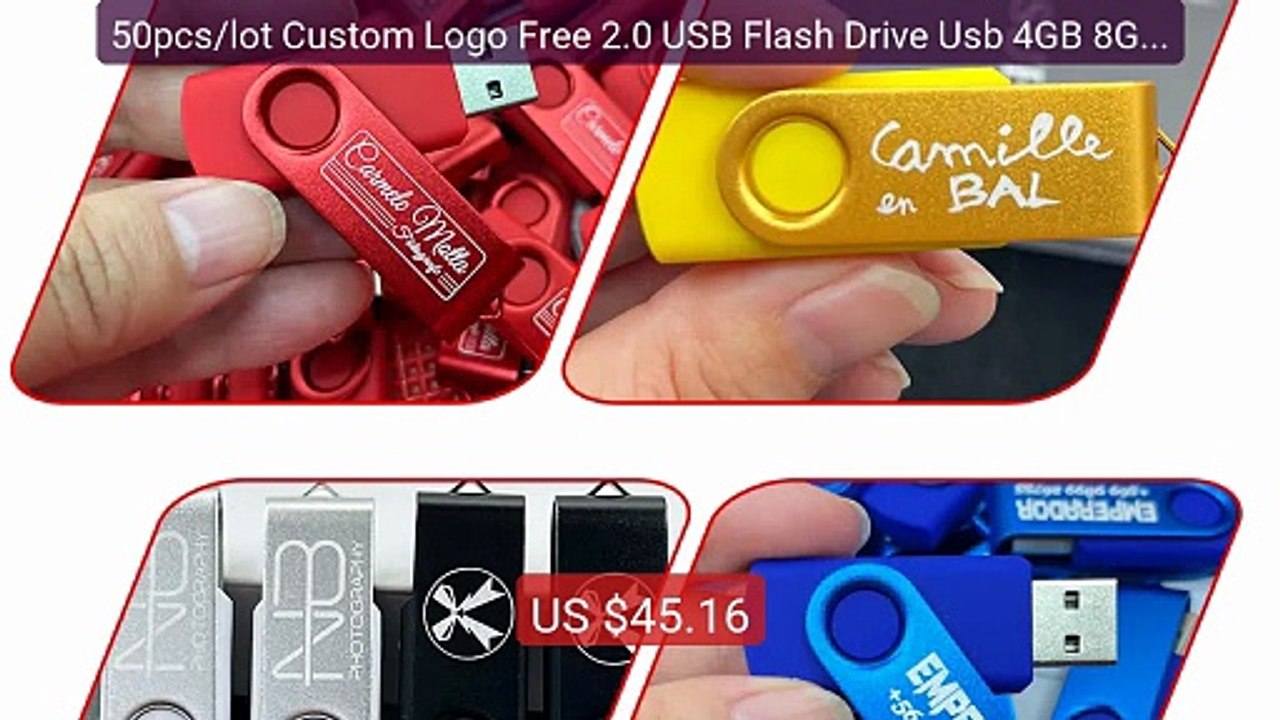 50pcs/lot Custom Logo Free 2.0 USB Flash Drive Usb 4GB 8GB 32G... — Best Buy 2026 | Great Quality!