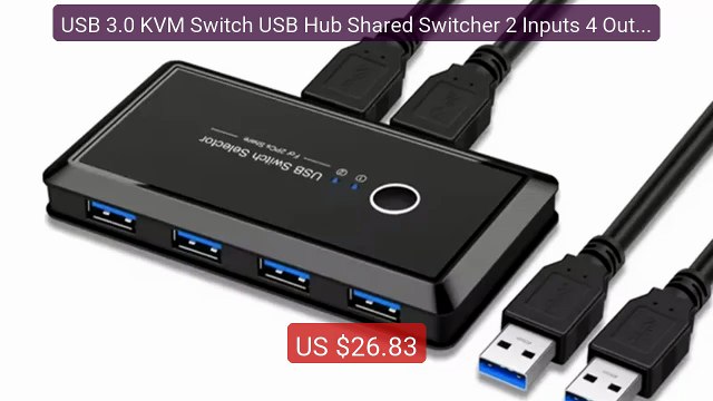 USB 3.0 KVM Switch USB Hub Shared Switcher 2 Inputs 4 Outpu... — Top Pick 2026 | Unbeatable Price!