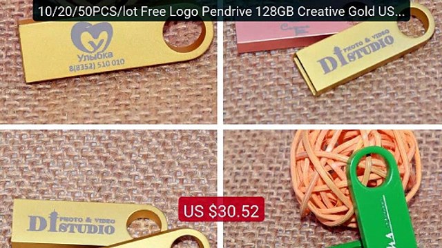 10/20/50PCS/lot Free Logo Pendrive 128GB Creative Gold USB 3.0... — Best Buy 2026 | Great Quality!