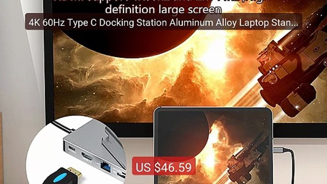 4K 60Hz Type C Docking Station Aluminum Alloy Laptop Stand USB... — Best Buy 2026 | Great Quality!