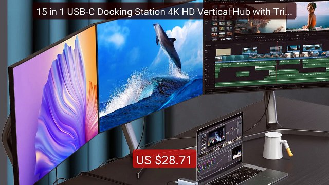 15 in 1 USB-C Docking Station 4K HD Vertical Hub with Triple M... — Hot Deal 2026 | Limited Offer!
