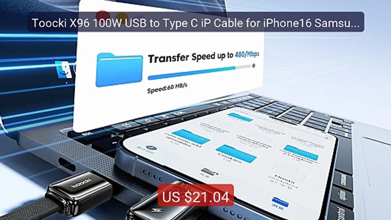 Toocki X96 100W USB to Type C iP Cable for iPhone16 Samsung 1.2M P... — Best Deal 2026 | Shop Now!