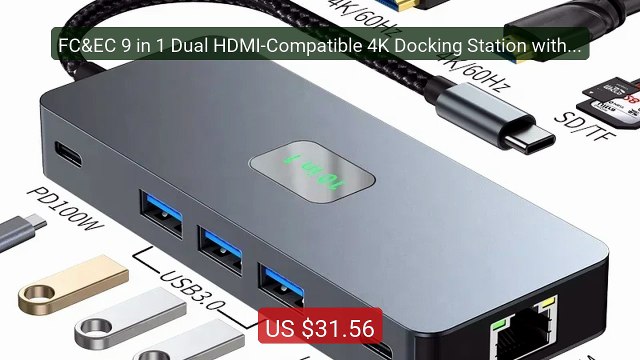 FC&EC 9 in 1 Dual HDMI-Compatible 4K Docking Station with 2 4K HDMI... — Top Rated 2026 | Buy Now!