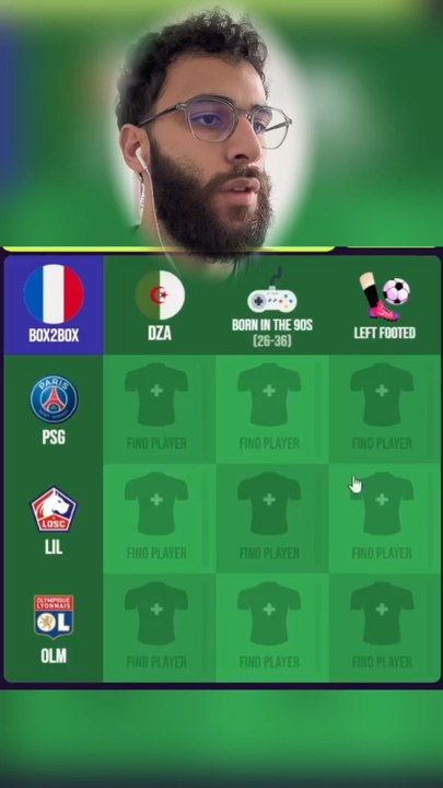 Spécial football français 🇫🇷 ⚽️ #tictactoe #ol #psg #losc #dz