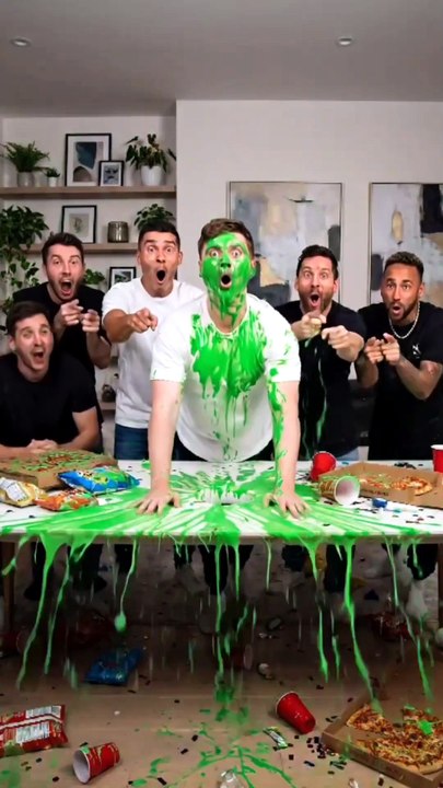 mr beast leans over the table in anticipation