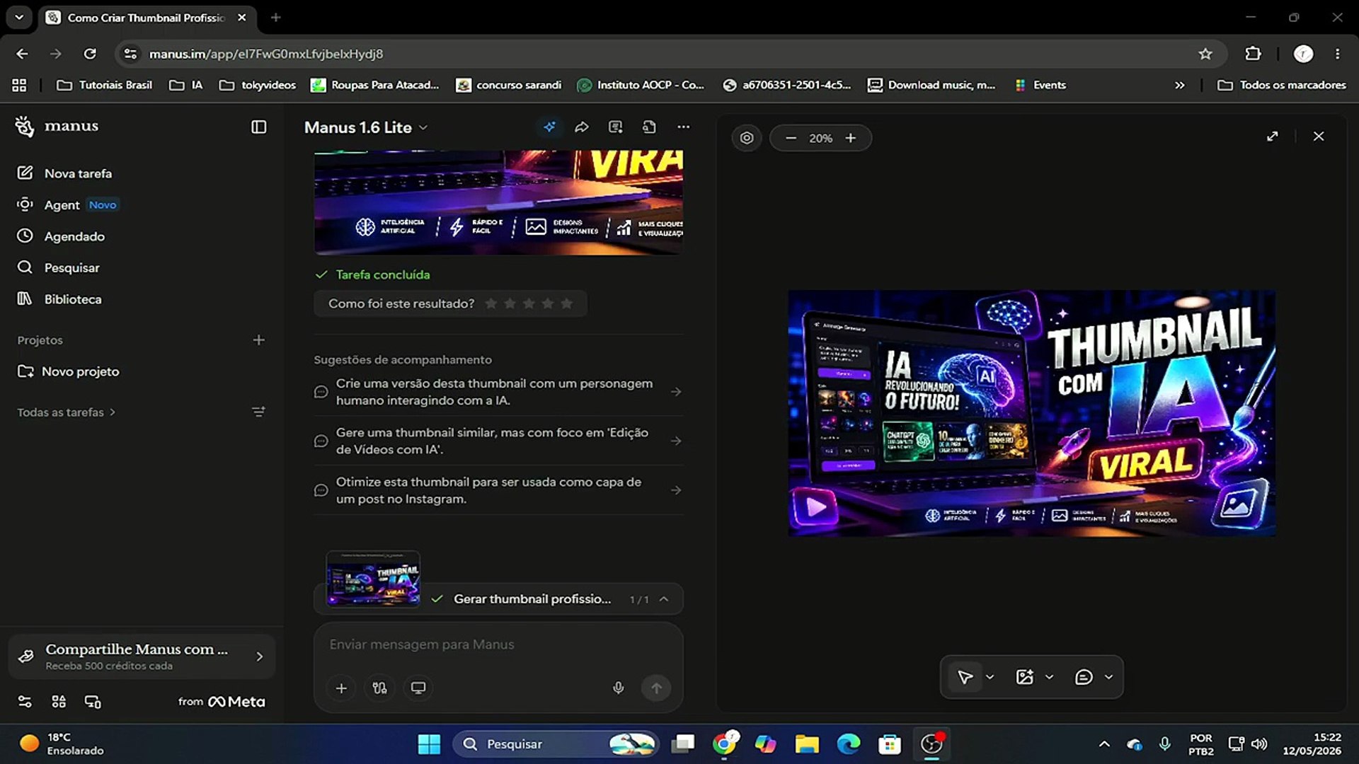 ⁣Como Criar THUMBNAILS com IA em MINUTOS (Tutorial Completo 2026!)