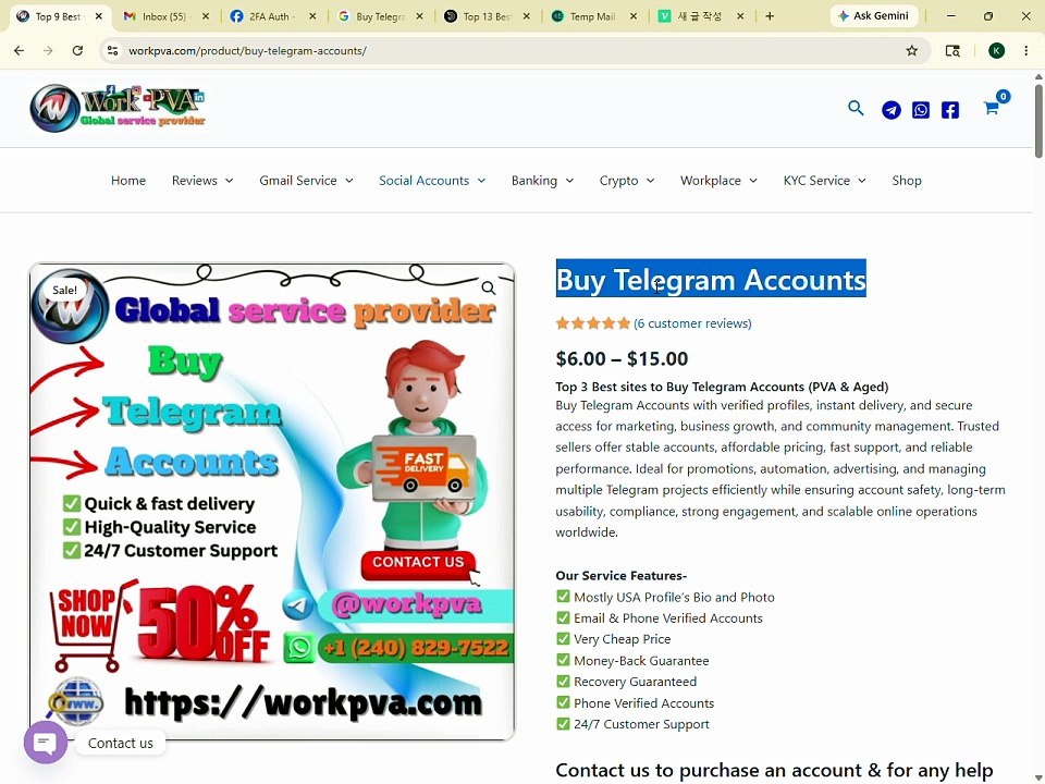 Top 9 Best sites to Buy Telegram Accounts - (PVA & Aged)