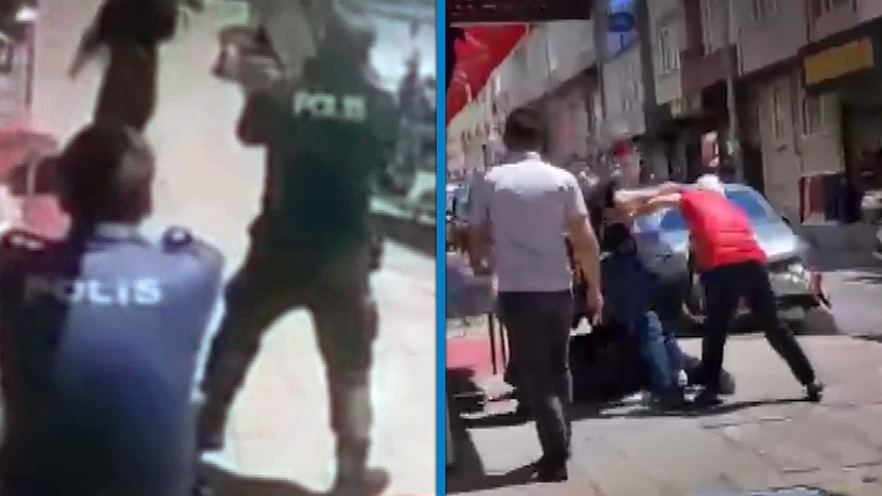 Çorlu'da 2 polisi şehit eden saldırganın yakalanma anı kamerada: Vatandaşlar saldırganı linç etmek istedi