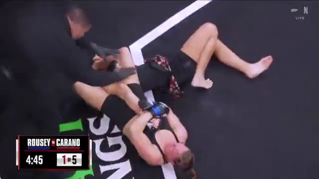 Ronda Rousey Submits Gina Carano in Just 17 Seconds at Netflix MMA Debut | Shocking Fight Finish
