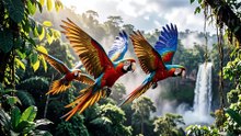 Tropical Parrots Fill the Jungle with Color