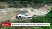 Düzce'de Melen Çayı'na devrilen otomobilin sürücüsü yaralandı