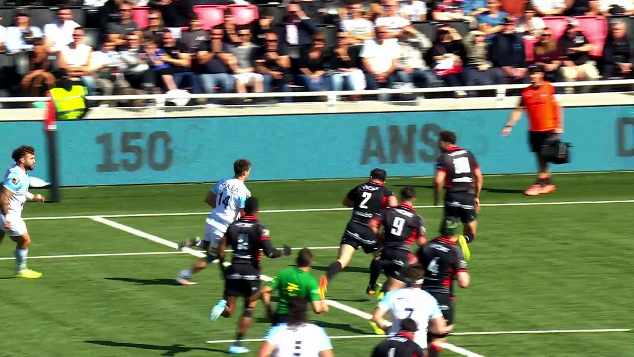 TOP 14 - Essai de Tom LEVEQUE (AB) - LOU Rugby - Aviron Bayonnais