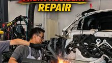 Mercedes CLS front accident repair on a Celette bench with our universal jigset.