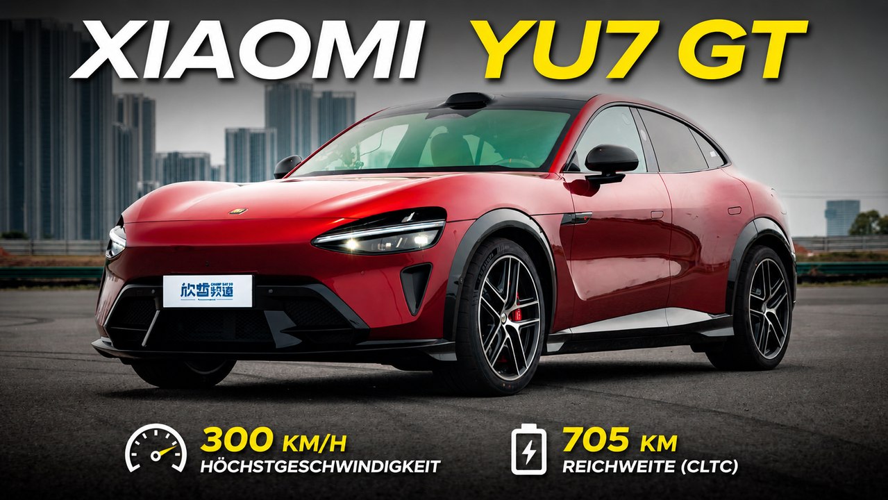 Xiaomi YU7 GT mit 300 km/h und 705 km Reichweite