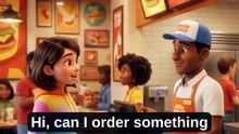 ORDERING FAST FOOD 🍔 Easy English Conversation #shorts