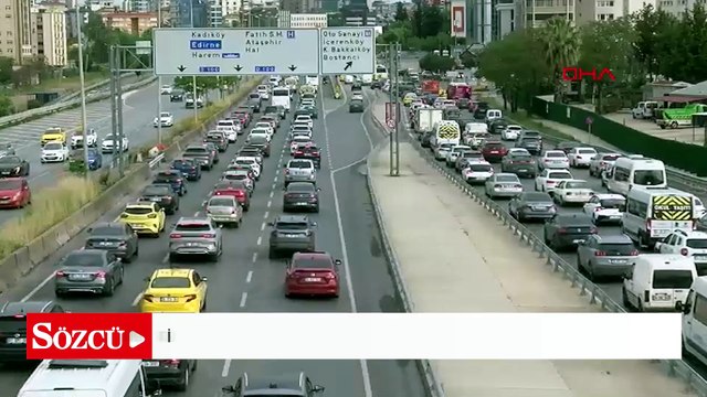 İstanbul'da haftanın ilk iş gününde trafik yoğunluğu yüzde 51 olarak ölçüldü